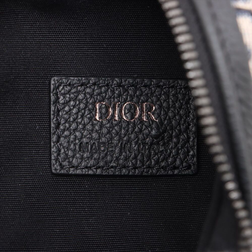 Dior Oblique Canvas Leather Body Belt Crossbody Bag Navy Blue - Picture 7 of 8